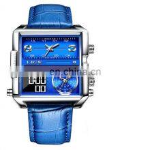 LIGE 8925 Mens Watches Square Digital Sports Quartz Wrist Watch for Men Waterproof Wrist Watches Hands thumbnail-5
