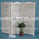 3 Pcs Small Folding Decorative Screens Primitive Antique White Wooden Room Divider/Room Screens Vintage                        
                                                Quality Choice
