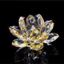 Colored Artificial Crystal Candle Holders Flower Buddhist Candlestick Glass Lotus Base Lanterns Candles Decoration Jars thumbnail-3