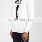 White Color Printed Sweatshirt/white Color Sweatshirt With Black Color Printing/custom White Color Sweatshirt thumbnail-4