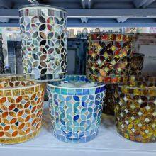 Glass Jar Glass Candle Holder Glass Vase Mosaic Vase thumbnail-5