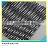 Plastic Diamante Rhinestone Mesh Sew on Black Base Siver Rhinestone Ribbon 10 Yards 30 Rows Roll thumbnail-1