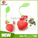 Hot Sell High Quality Strawberry Shape Silicone Tea Infusers for Traveller