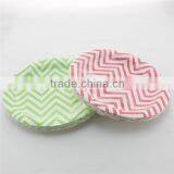 9 Inch Pink&White Striped Round Wedding Party Paper Plates,Paper Dish China Wholesales Quality Choice thumbnail-2