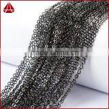 14 Inch Dark Antique Silver Plated Copper Finished Chain Necklace Finding Flat Cable Chain Losbter Clasp thumbnail-4