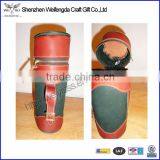 Fashion Design Handmade Faux PU Leather Antique Wine Carrier thumbnail-1