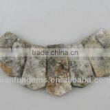 AB Grade White Pyrite Rectangle Freeform Beads for Necklace thumbnail-1