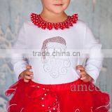 Christmas Rhinestone Santa White Long Sleeves Tee thumbnail-1