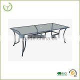 Cheap metal and glass dining table glass table patio furniture