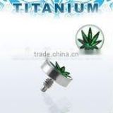 Titanium G23 top with green marijuana logo