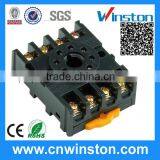 PF083A General Purpose 8 Pin Round Type 300VAC 10A Din Rail Mouting Electric Relay Socket With CE