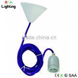 Simple E26 Ceramic Suspension Lamp With Fabric Wire thumbnail-3