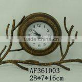 Metal Table Clock With Bird and Branch thumbnail-1