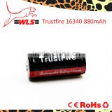 Rechargeable 3.7V battery 16340 lithium 880mah battery trustfire 16340 battery