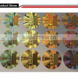 Golden Tamper Evident Hologram Label Holographic Sticker