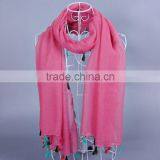 TOP Popular Plain Pure Color Women Scarf Voile Cotton Scarves 180*90 Pashmina thumbnail-3
