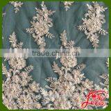 BEST CHOICE FOR WEDDING DRESS SEQUINED BEADS MESH EMBROIDERY FABRIC Quality Choice thumbnail-4