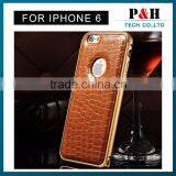 For Apple Iphone 6 Leather Back Metal Bumper Frame Case Cover thumbnail-1