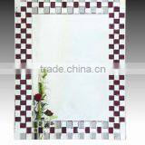 Modern Design Glass Mosaic Multi-faceted Wall Mirror, Silver and Purple Mirror thumbnail-1