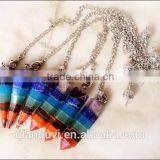 Gemstone Natural Crystal Quartz Point Pendulum Pendants Crystal Point Pendant With Silver Colored Chains thumbnail-6