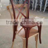 Hot Sale Strong Stackable Elegant Upholstery Antique French Cross Back Chair, X-Back Chair thumbnail-2