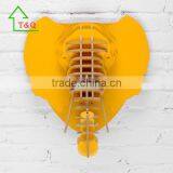 Wooden Manmoth Head Wall Art 3D Animal Home Restaurant Decoration Wall Hanging thumbnail-3