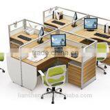 Call Center I-shape Office Table Design, Office Furniture With Cabinet for Six People thumbnail-5