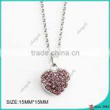 18" White Diamond Heart Pendant Necklace thumbnail-1