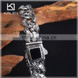 Stainless Steel Silver Plated Charm Power Magnetic Bracelet thumbnail-2