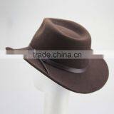 Bull Rider Jazz Fedora Sunhat Men Felt Hats Ribbon Band Western Cowboy Hat Brown thumbnail-2