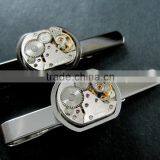 15x18mm Vintage Style Steam Punk Watch Movement Core Rhodium,metal Gun Black Fashion Tie Clip Bar 6830003 thumbnail-3