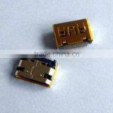 Mini HDMI 19P Female Smt DIP Gold-plated Connector