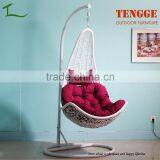 TG15-0139 Half Moon Shape White Rattan Indoor Swing Chair thumbnail-3