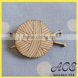 Wooden Wool Cute Badge thumbnail-3