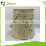 European Style Love Wedding Antique Imitation Decoration White Painted Galvanized Metal Flower Bucket With Wooden Handle thumbnail-5