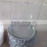 Decorative Cement Fake Stone Glass Candle Holder thumbnail-1