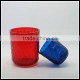Custom Fish Scale Colored Glass Candle Jar,16oz Cut Glass Candle Holder Votive thumbnail-3