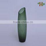 Cylinder Slanted Crackle Glass Vase Tall Glass Vase thumbnail-1