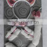 Party Catwoman Cosplay Sexy Cat Ear Headband Cuffs Collar Tail Set thumbnail-3