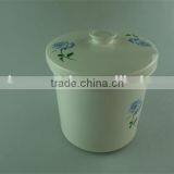 Cheap White Hand Printing Porcelain Stew Pot With Lid thumbnail-1
