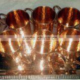FDA APPROVED 100% PURE COPPER MOSCOW MULE DRINKING MUGS SET WITH COPPER SERVING TRAY thumbnail-2