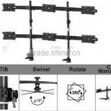 Six Desk Quad LCD Monitor Arm Grommet Mount thumbnail-1