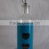 colored metal coated glass olive oil bottles wholesale with dispenser