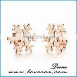 2017 New Arrival 316L Stainless Steel Snow Flower Earring Stud Earring for Teens Women thumbnail-2