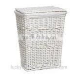 White Wicker Laundry Hamper thumbnail-1