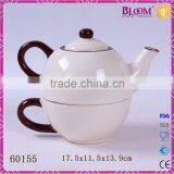Modern White Ceramic Combination for One Cup Teapot thumbnail-3