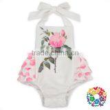 Newborn Baby Girl Ruffles Romper Summer Clothes Sleeveless Jumpsuit thumbnail-3