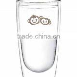 320ml Lovely Insulated Double Wall Glass Cup With Lid thumbnail-1