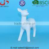 Christmas Decorative Glazed White Ceramic Standing Deer for Home Decor thumbnail-3
