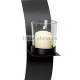 Modern Art Candle Holder Black Metal Wall Sconce Candle Holder thumbnail-2
